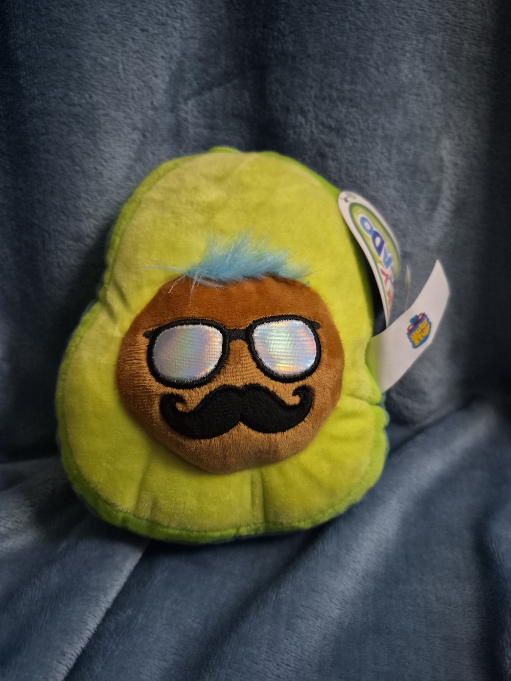 Avocado Plush With A Mustache And Sunglasses